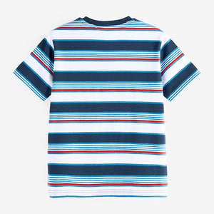 Blue/White Short Sleeve Stripe T-Shirt (3-12yrs)