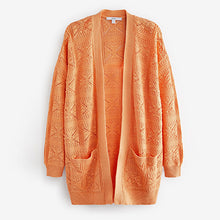 Load image into Gallery viewer, Fluro Orange Stitch Detail Cardigan
