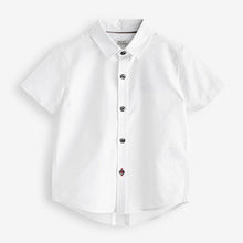 Load image into Gallery viewer, White Short Sleeve Trimmed Oxford Shirt (3mths-6yrs)
