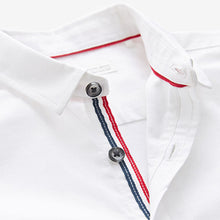 Load image into Gallery viewer, White Short Sleeve Trimmed Oxford Shirt (3mths-6yrs)
