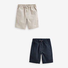 Load image into Gallery viewer, Pull-On Shorts Navy Blue / Cream Stone 2 Pack (3-12yrs)
