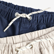 Load image into Gallery viewer, Pull-On Shorts Navy Blue / Cream Stone 2 Pack (3-12yrs)
