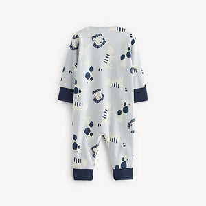Blue Footless Sleepsuits 3 Pack (0mths-2yrs)