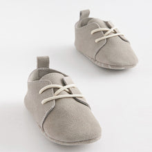 Load image into Gallery viewer, Grey Suede Lace-Up Baby Shoes (0-24mths)
