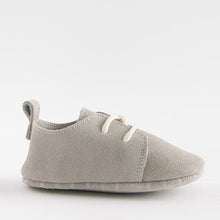 Load image into Gallery viewer, Grey Suede Lace-Up Baby Shoes (0-24mths)
