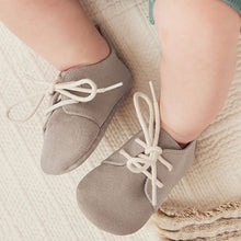 Load image into Gallery viewer, Grey Suede Lace-Up Baby Shoes (0-24mths)
