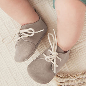 Grey Suede Lace-Up Baby Shoes (0-24mths)