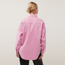Load image into Gallery viewer, Pink Oversized Denim Shirt

