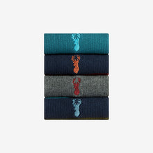 Load image into Gallery viewer, Blue/Grey Stripe Cushioned Heavyweight Socks in Blue/Grey
