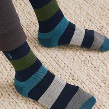 Load image into Gallery viewer, Blue/Grey Stripe Cushioned Heavyweight Socks in Blue/Grey

