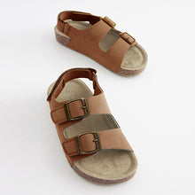 Load image into Gallery viewer, Tan Brown Corkbed Sandals (Older Boys)
