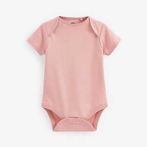 Pink Baby 5 Pack Essential Short Sleeve Bodysuits (0mth-18mths)