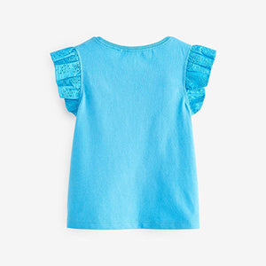 Blue Cotton Frill Vest (3mths-6yrs)