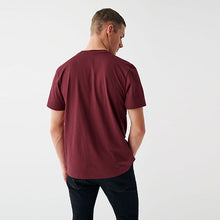 Load image into Gallery viewer, Burgundy Red Chest Lines Print T-Shirt
