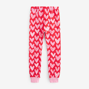 Red/Pink Love Heart Pyjamas 2 Pack (9mths-8yrs)