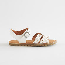 Load image into Gallery viewer, White Scallop Detail Sandals (Older Girls)
