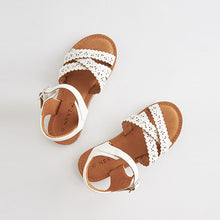 Load image into Gallery viewer, White Scallop Detail Sandals (Older Girls)
