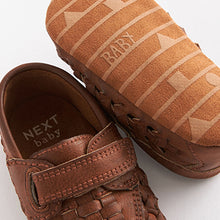 Load image into Gallery viewer, Tan Brown Woven Loafer Baby Shoes (0-18mths)
