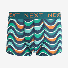 Load image into Gallery viewer, Navy Wave Print 4 Pack Hipsters
