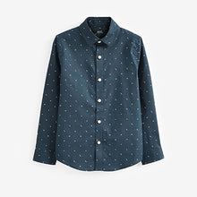 Load image into Gallery viewer, Navy Blue Printed Long Sleeve Oxford Shirt (3-12yrs)
