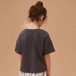 Charcoal Grey Sequin Celestial T-Shirt (3-12yrs)