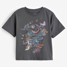 Load image into Gallery viewer, Charcoal Grey Sequin Celestial T-Shirt (3-12yrs)
