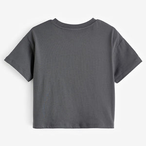 Charcoal Grey Sequin Celestial T-Shirt (3-12yrs)