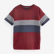 Load image into Gallery viewer, Berry Red Short Sleeve Colourblock T-Shirts 3 Pack (3-12yrs)

