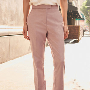 Pink Tailored Straight Trousers