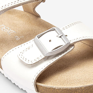 White Leather Leather Corkbed Sandals (Older Girls)