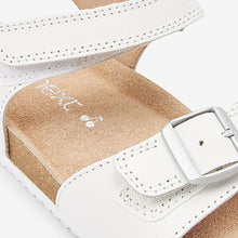 Load image into Gallery viewer, White Leather Leather Corkbed Sandals (Older Girls)
