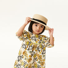 Load image into Gallery viewer, Olive Green Floral Printed Poplin Dress (3mths-6yrs)
