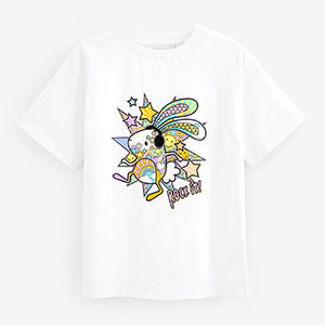 White Bunny Rock It Oversized Graphic T-Shirt (3-12yrs)