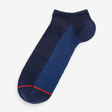 Load image into Gallery viewer, Navy Herringbone Footed 5 Pack Trainer Socks
