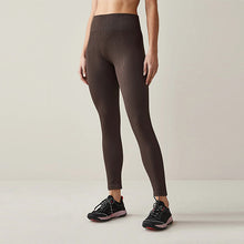 Load image into Gallery viewer, Chocolate Brown Ribbed Seamless High Waist Leggings
