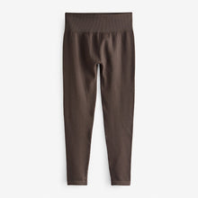 Load image into Gallery viewer, Chocolate Brown Ribbed Seamless High Waist Leggings
