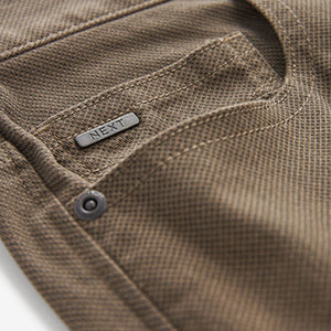 Mushroom Brown Textured Motion Flex Soft Touch Chino Trousers