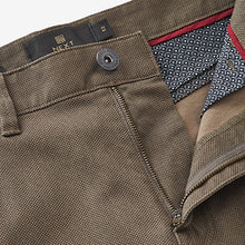 Load image into Gallery viewer, Mushroom Brown Textured Motion Flex Soft Touch Chino Trousers
