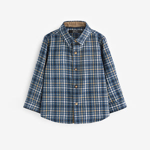 Blue Long Sleeve Check Shirt (3mths-6yrs)