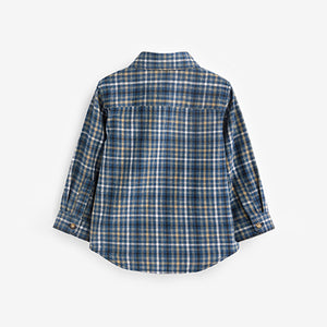 Blue Long Sleeve Check Shirt (3mths-6yrs)