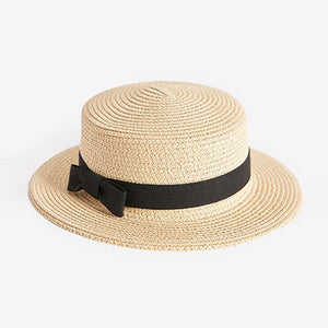 Natural Straw Boater Hat (3mths-4yrs)