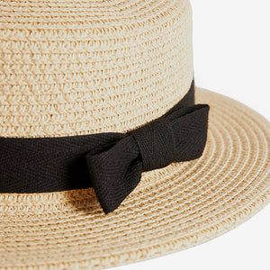 Natural Straw Boater Hat (3mths-4yrs)