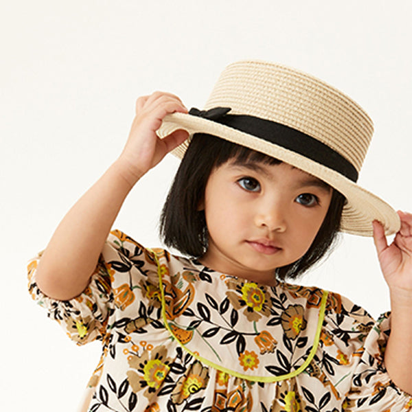 Natural Straw Boater Hat (3mths-4yrs)