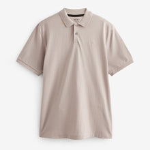 Load image into Gallery viewer, Neutral Regular Fit Short Sleeve Pique Polo Shirt
