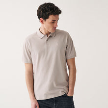 Load image into Gallery viewer, Neutral Regular Fit Short Sleeve Pique Polo Shirt
