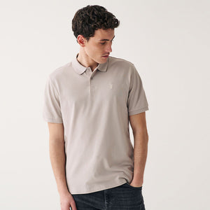 Neutral Regular Fit Short Sleeve Pique Polo Shirt