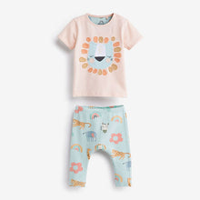 Load image into Gallery viewer, Mint Green Lion Baby Woven T-Shirt And Leggings Set 2 Piece (0-18mths)
