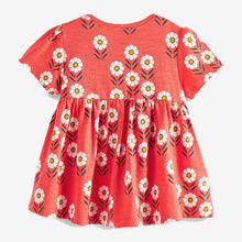 Load image into Gallery viewer, Red Geo Floral Cotton T-Shirt (3mths-6yrs)
