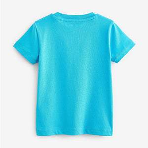 Blue Shark Print Short Sleeve Character T-Shirt (3mths-6yrs)