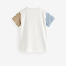 Load image into Gallery viewer, Blue/White Short Sleeve Colourblock T-Shirt (3mths-6yrs)
